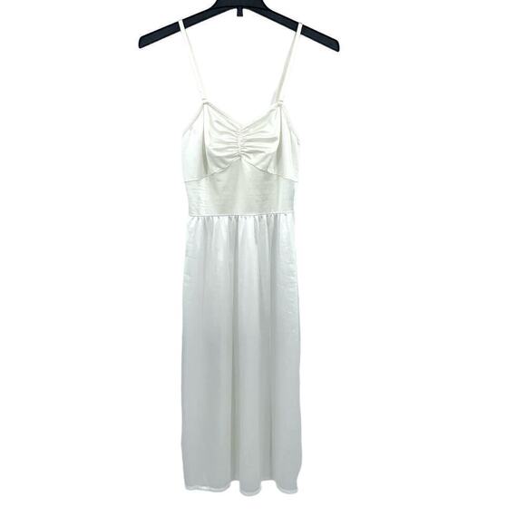 Vtg L’eggs Ivory Below Knee Slip Fitted Bodice Women’s Size 36 Removable Straps - Picture 4 of 9
